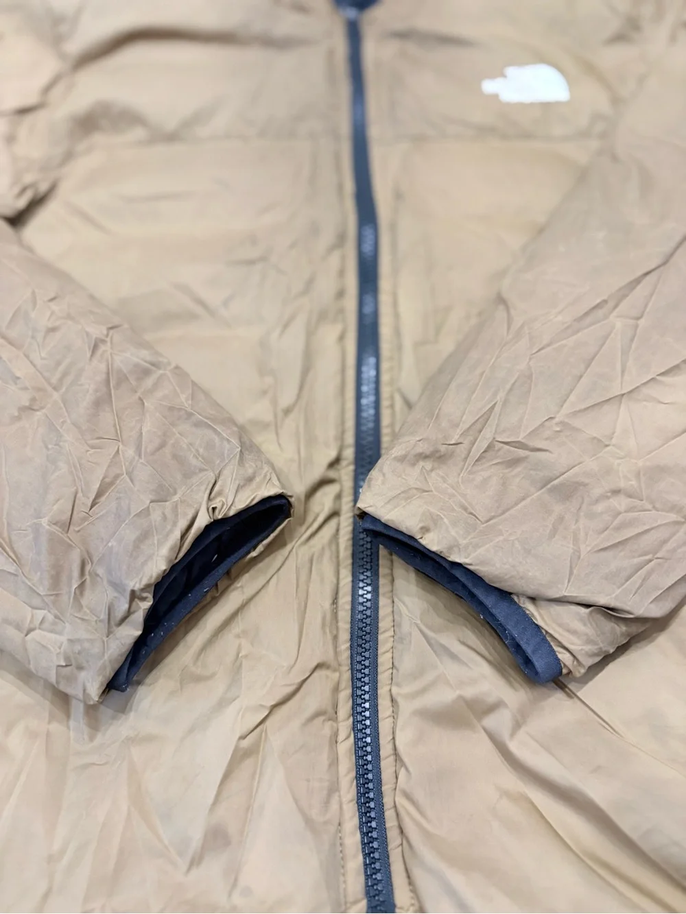 The North Face Men’s Hooded Puffer Jacket - Black & Tan Reversible